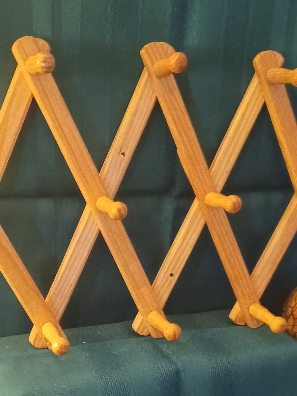 Wooden Accordion Wall Rack - Natural Brown